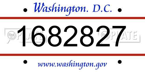 1682827 District Of Columbia License Plate