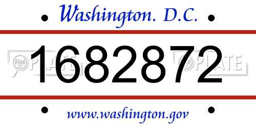 1682872 District Of Columbia License Plate