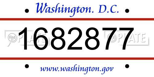 1682877 District Of Columbia License Plate