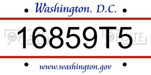 16859T5 District Of Columbia License Plate