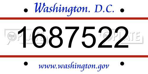 1687522 District Of Columbia License Plate