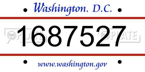 1687527 District Of Columbia License Plate