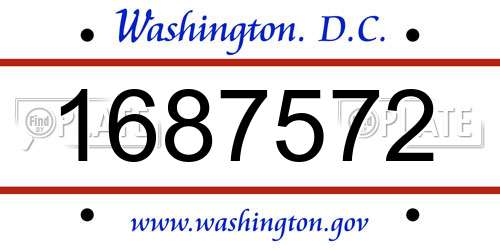 1687572 District Of Columbia License Plate