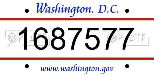 1687577 District Of Columbia License Plate