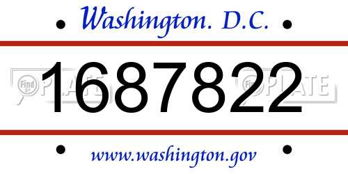 1687822 District Of Columbia License Plate