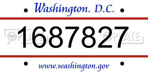 1687827 District Of Columbia License Plate