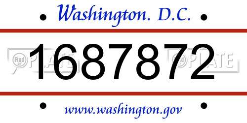 1687872 District Of Columbia License Plate