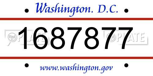 1687877 District Of Columbia License Plate