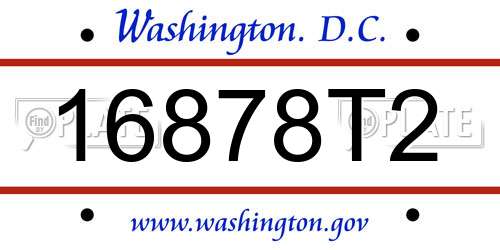 16878T2 District Of Columbia License Plate