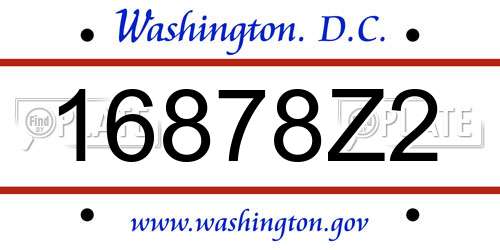 16878Z2 District Of Columbia License Plate