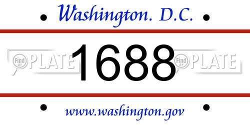 1688 District Of Columbia License Plate