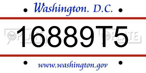 16889T5 District Of Columbia License Plate