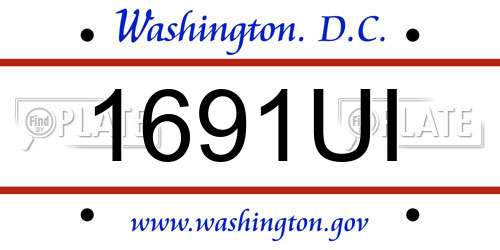 1691UI District Of Columbia License Plate