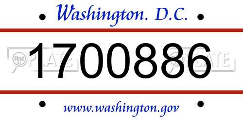 1700886 District Of Columbia License Plate