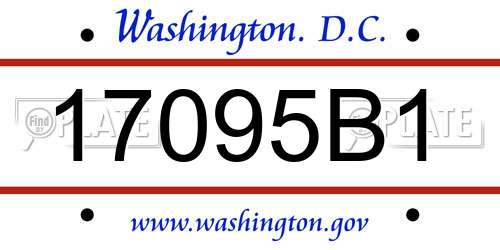 17095B1 District Of Columbia License Plate