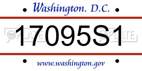 17095S1 District Of Columbia License Plate