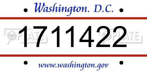 1711422 District Of Columbia License Plate