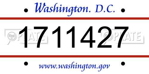 1711427 District Of Columbia License Plate