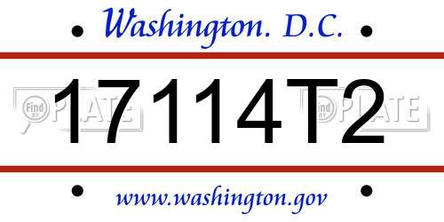 17114T2 District Of Columbia License Plate