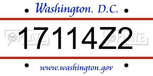 17114Z2 District Of Columbia License Plate