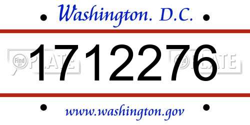 1712276 District Of Columbia License Plate