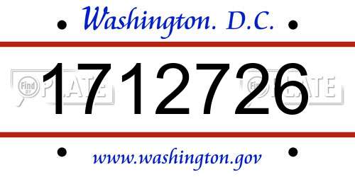 1712726 District Of Columbia License Plate
