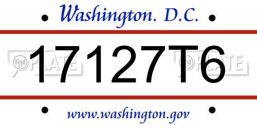 17127T6 District Of Columbia License Plate