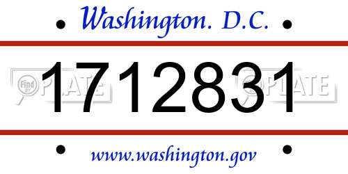 1712831 District Of Columbia License Plate