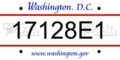 17128E1 District Of Columbia License Plate