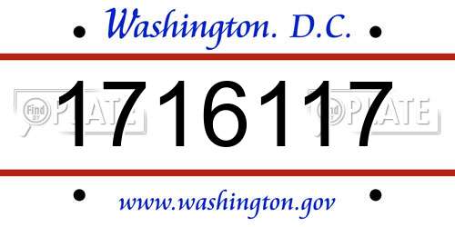 1716117 District Of Columbia License Plate