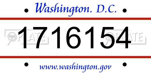 1716154 District Of Columbia License Plate
