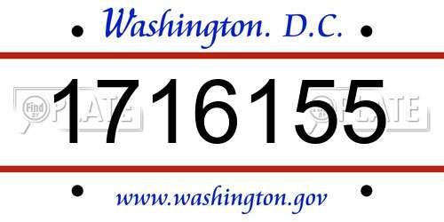 1716155 District Of Columbia License Plate