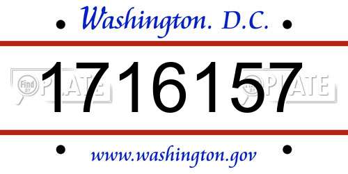 1716157 District Of Columbia License Plate