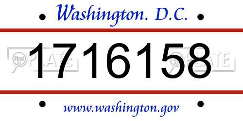 1716158 District Of Columbia License Plate