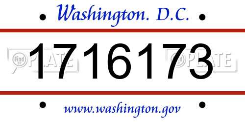 1716173 District Of Columbia License Plate