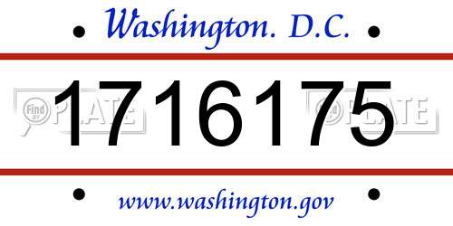 1716175 District Of Columbia License Plate
