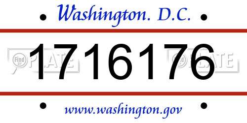 1716176 District Of Columbia License Plate
