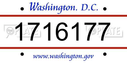 1716177 District Of Columbia License Plate