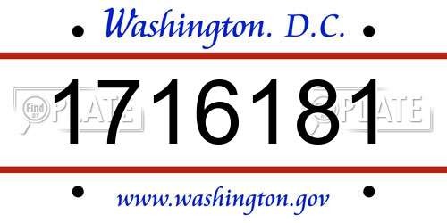 1716181 District Of Columbia License Plate