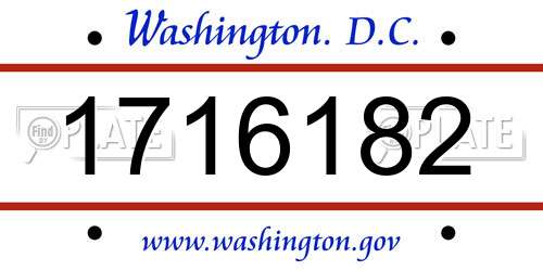 1716182 District Of Columbia License Plate