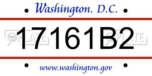 17161B2 District Of Columbia License Plate