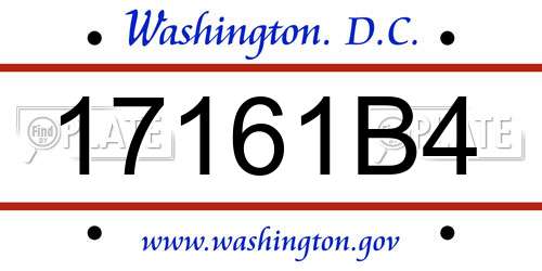 17161B4 District Of Columbia License Plate