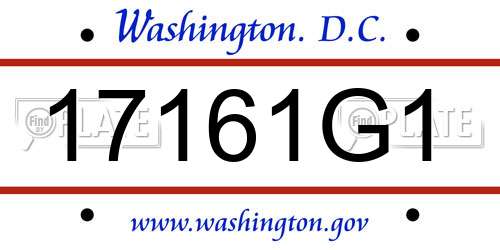 17161G1 District Of Columbia License Plate