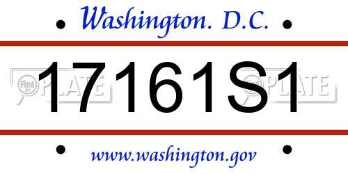 17161S1 District Of Columbia License Plate