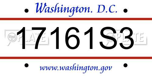 17161S3 District Of Columbia License Plate