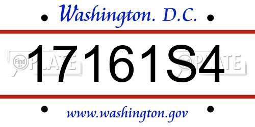 17161S4 District Of Columbia License Plate