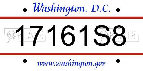 17161S8 District Of Columbia License Plate