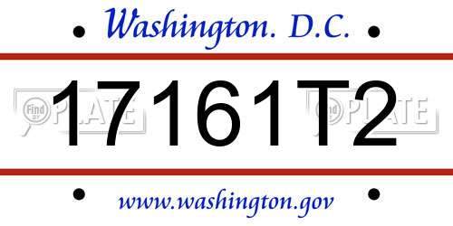 17161T2 District Of Columbia License Plate