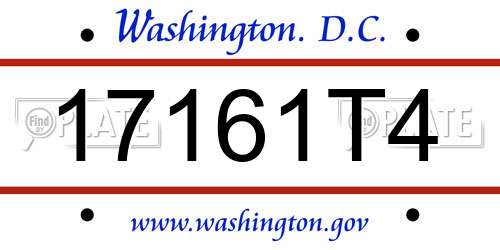 17161T4 District Of Columbia License Plate