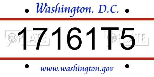 17161T5 District Of Columbia License Plate